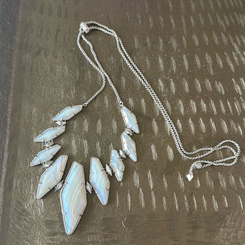 Kendra Scott, silver adjustable necklace